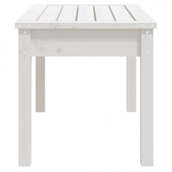Gartenbank Weiß 80x44x45 cm Massivholz Kiefer