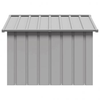 Hundehütte Grau 116,5x103x81,5 cm Verzinkter Stahl