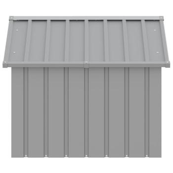Hundehütte Grau 116,5x103x81,5 cm Verzinkter Stahl