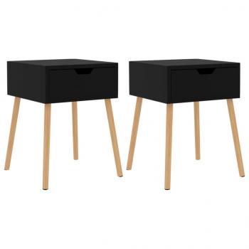 ARDEBO.de - Nachttische 2 Stk. Schwarz 40x40x56 cm Holzwerkstoff