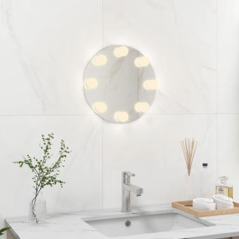 Wandspiegel ohne Rahmen mit LED-Beleuchtung Rund Glas