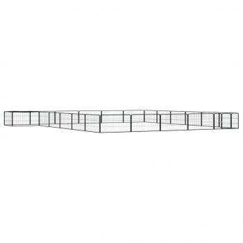 ARDEBO.de - 24-tlg. Hundelaufstall Schwarz 100x50cm Stahl Pulverbeschichtet