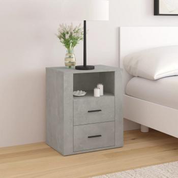 ARDEBO.de - Nachttisch Betongrau 50x36x60 cm Holzwerkstoff