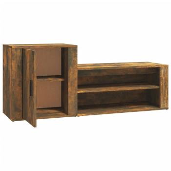 ARDEBO.de - Schuhschrank Räuchereiche 130x35x54 cm Holzwerkstoff