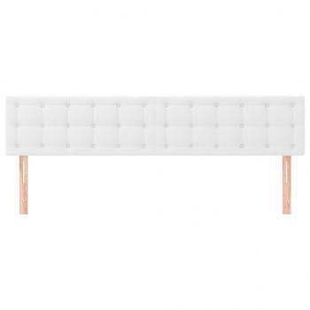 Kopfteile 2 Stk. Weiß 80x5x78/88 cm Kunstleder