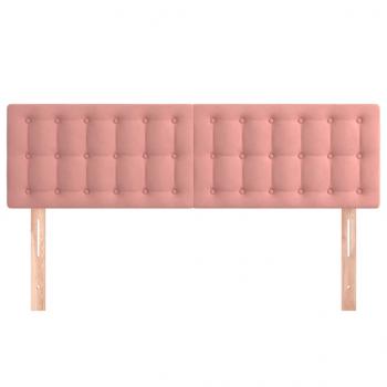 Kopfteile 2 Stk. Rosa 72x5x78/88 cm Samt