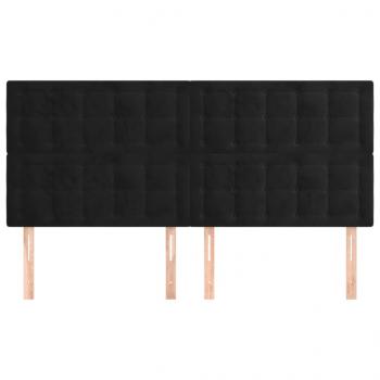 Kopfteile 4 Stk. Schwarz 80x5x78/88 cm Samt