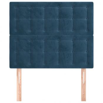 Kopfteile 2 Stk. Dunkelblau 80x5x78/88 cm Samt