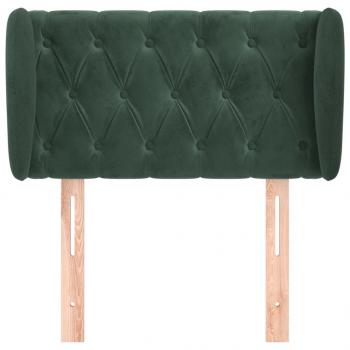 Kopfteil mit Ohren Dunkelgrün 83x23x78/88 cm Samt