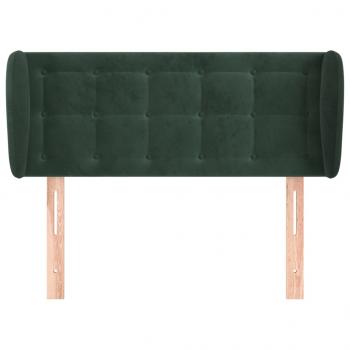 Kopfteil mit Ohren Dunkelgrün 83x23x78/88 cm Samt