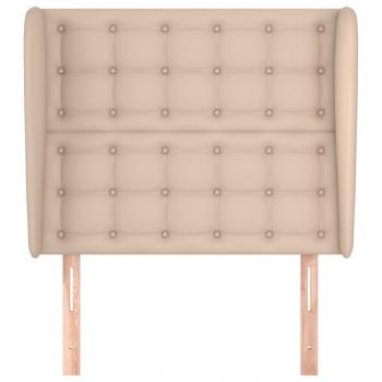 Kopfteil mit Ohren Cappuccino-Braun 83x23x118/128 cm Kunstleder