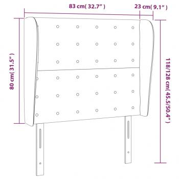 Kopfteil mit Ohren Cappuccino-Braun 83x23x118/128 cm Kunstleder