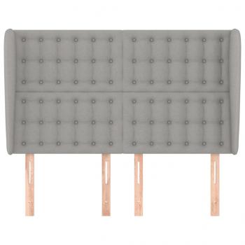 Kopfteil mit Ohren Hellgrau 147x23x118/128 cm Stoff