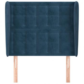 Kopfteil mit Ohren Dunkelblau 83x23x118/128 cm Samt