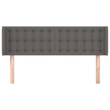 Kopfteil mit Ohren Grau 147x16x78/88 cm Kunstleder