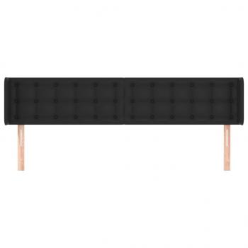 Kopfteil mit Ohren Schwarz 163x16x78/88 cm Kunstleder