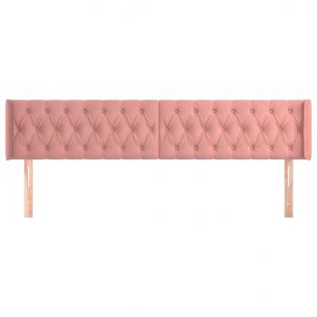 Kopfteil mit Ohren Rosa 183x16x78/88 cm Samt