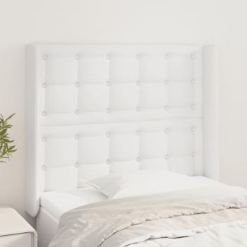 ARDEBO.de - Kopfteil mit Ohren Weiß 83x16x118/128 cm Kunstleder