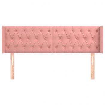 Kopfteil mit Ohren Rosa 163x16x78/88 cm Samt