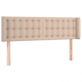 Kopfteil mit Ohren Cappuccino-Braun 147x16x78/88 cm Kunstleder