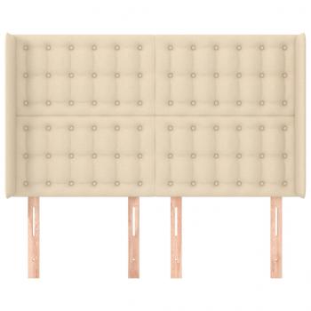 Kopfteil mit Ohren Creme 147x16x118/128 cm Stoff