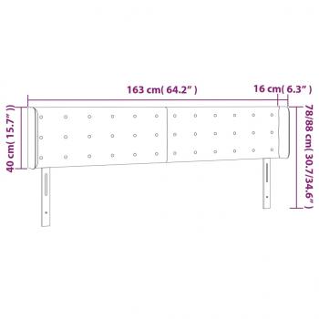 LED Kopfteil Weiß 163x16x78/88 cm Kunstleder