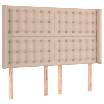 LED Kopfteil Cappuccino-Braun 147x16x118/128cm Kunstleder
