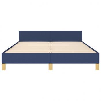 Bettgestell mit Kopfteil Blau 140x200 cm Stoff