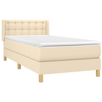 Boxspringbett mit Matratze Creme 90x200 cm Stoff