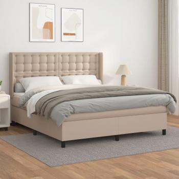ARDEBO.de - Boxspringbett Matratze Cappuccino-Braun 160x200 cm Kunstleder