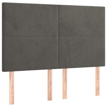 Boxspringbett mit Matratze Dunkelgrau 140x190 cm Samt