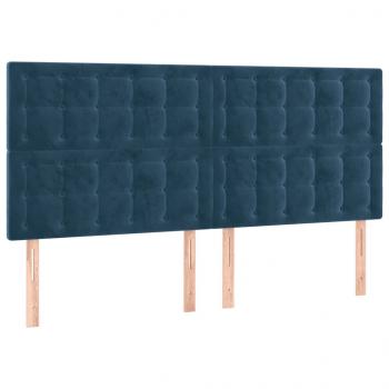 Boxspringbett mit Matratze Dunkelblau 160x200 cm Samt