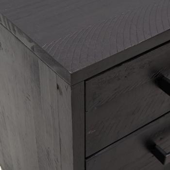Nachttische 2 Stk. Schwarz 40x30x55 cm Massivholz Kiefer