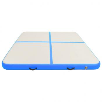 Aufblasbare Gymnastikmatte mit Pumpe 200x200x10 cm PVC Blau