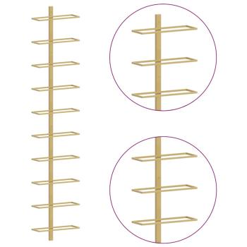 Wand-Weinregale für 10 Flaschen 2 Stk. Golden Metall