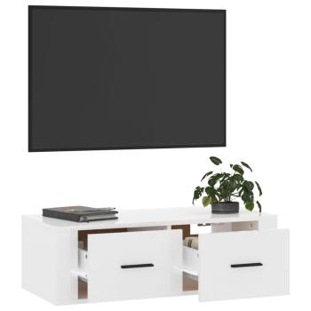 ARDEBO.de - TV-Wandschrank Hochglanz-Weiß 80x36x25 cm Holzwerkstoff