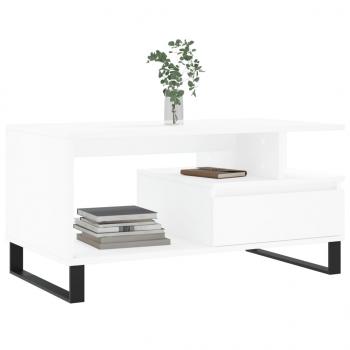 Couchtisch Weiß 90x49x45 cm Holzwerkstoff