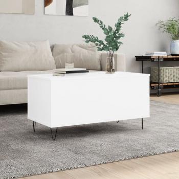 ARDEBO.de - Couchtisch Weiß 90x44,5x45 cm Holzwerkstoff