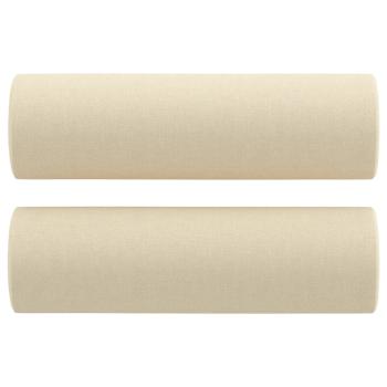 3-Sitzer-Sofa mit Zierkissen Creme 180 cm Stoff