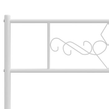 Bettgestell mit Kopfteil Metall Weiß 140x190 cm