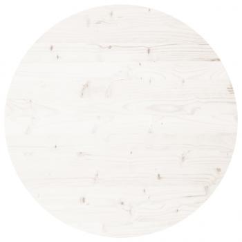 Tischplatte Rund Weiß Ø80x3 cm Massivholz Kiefer