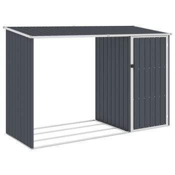 ARDEBO.de - Garten Brennholzlager Anthrazit 245x98x159 cm Verzinkter Stahl
