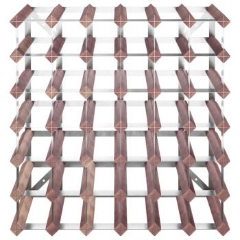 Weinregal für 42 Flaschen Braun Massivholz Kiefer