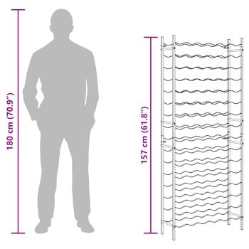 Weinregal für 96 Flaschen Weiß Metall