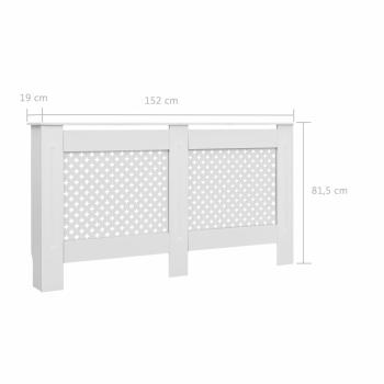 Heizkörperabdeckung Weiß 152x19x81,5 cm MDF