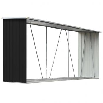 Brennholzlager Verzinkter Stahl 330x84x152 cm Anthrazit  