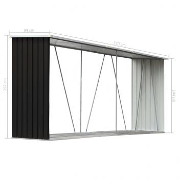 Brennholzlager Verzinkter Stahl 330x84x152 cm Anthrazit  