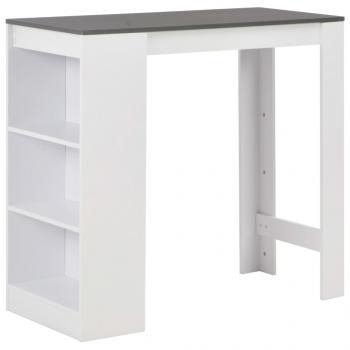 Bartisch mit Regal Weiß 110x50x103 cm