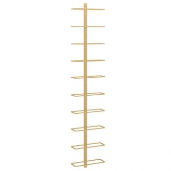 Wand-Weinregal für 10 Flaschen Golden Metall