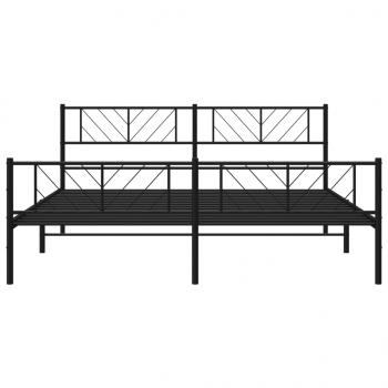 Bettgestell mit Kopf- und Fußteil Metall Schwarz 180x200 cm